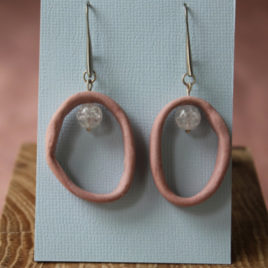 Boucles d’oreilles Anneau corail en porcelaine