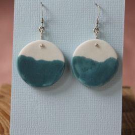 Boucles d’oreilles Horizon bleu en porcelaine