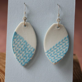 Boucles d’oreilles Epi bleu en porcelaine