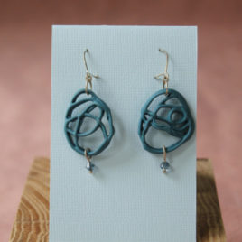 Boucles d’oreilles Filigrane bleu en porcelaine