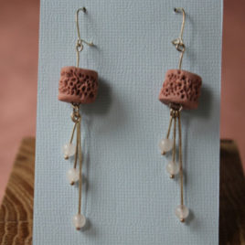 Boucles d’oreilles Perles de Corail en porcelaine