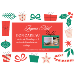 Atelier Porcelaine de coulage et Atelier Modelage pour 1 personne – Bon cadeau Noël 2025