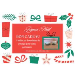 Atelier Porcelaine de coulage pour 2 personnes – Bon cadeau Noël 2025