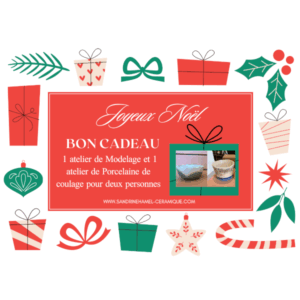 Atelier Porcelaine de coulage et Atelier Modelage pour 2 personnes – Bon cadeau Noël 2025