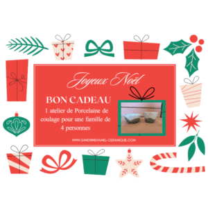 Atelier Porcelaine de coulage Famille pour 4 personnes (à partir de 16 ans) – Bon cadeau Noël 2025